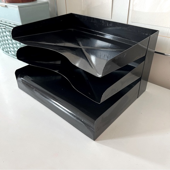 Vintage Storage & Organization Vintage 3tiered Metal Paper Tray 96s Vertiflex Office